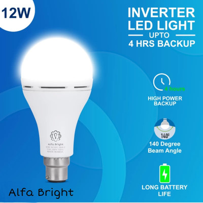 Alfa Bright 12 W Standard B22 Inverter Bulb emergency light pack of 1 4 hrs Bulb Emergency Light(White)