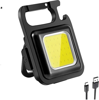 DP.LED Keychain Led Light with Bottle Opener, Magnetic Base and Folding Mini 500Lumens 1 hrs Bulb Emergency Light(Black)