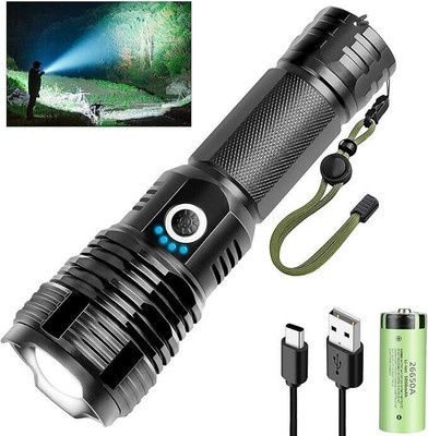 Zeno volt 376 Torches (ZOOMABLE METAL LED Super Bright, Powerful Torch, XHP70 Flashlight 8 hrs Torch Emergency Light(Black)