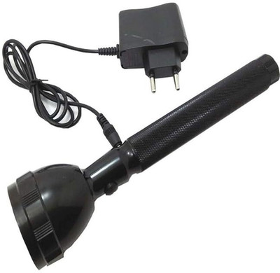 ShopGlobal Flashlight Long Distance Beam Range Torch(Black, 10 cm, Rechargeable)