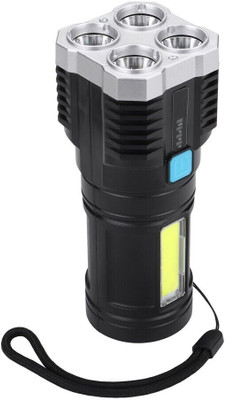 Xydrozen Portable Rechargeable Flashlights High Lumen for Camping and Emergency 3 hrs Torch Emergency Light(Black)