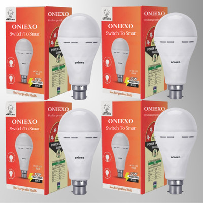 ONIEXO Rechargeable 12W LED Emergency Light Bulb for Power Outages-0A17 4 hrs Bulb Emergency Light(White)