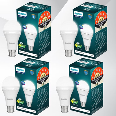 Glowplus G Pk-4-12W LED Bulb with Easy Installation 4 hrs Bulb Emergency Light(White)
