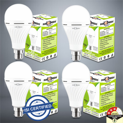 Daily Needs Shop 12 W Inverter Standard B22 D Inverter Bulb(White, Pack of 4)