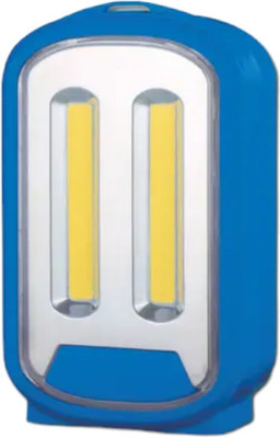 GLOWISH SUPER BRIGHT TWIN COB LED DUAL LIGHT MODE STRONG BATTERY BACKUP LED LIGHT 2 hrs Flood Lamp Emergency Light(Blue, White, Red)