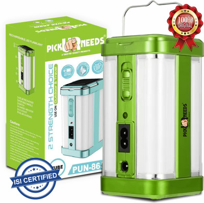 Pick Ur Needs Solar Rechargeable Lantern 4 Extra Bright Tube + 2 Mode With Charging Indicator 5 hrs Bulb Emergency Light(Green)