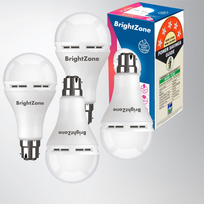 Brightzone 12 W Inverter Round B22 Inverter Bulb(White, Pack of 4)