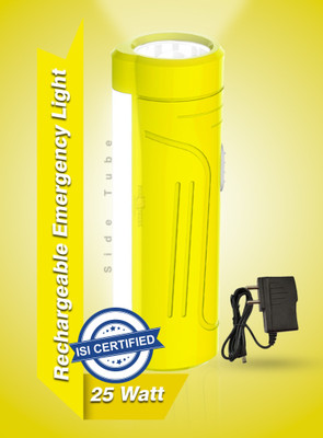 Pick Ur Needs Rechargeable Mini Pocket LED 25W Flashlight Torch With Emergency Side Tube Light 3 hrs Torch Emergency Light(Yellow)