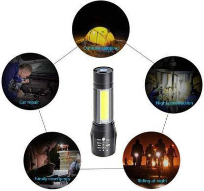 VR Bright Lite Green Torch- 3 Modes Torch-VR577 5 hrs Torch Emergency Light(Black)