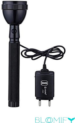 BloomiFy High Power Rechargeable Flashlight & LED Torch With Charger 8 hrs Torch Emergency Light(Black)