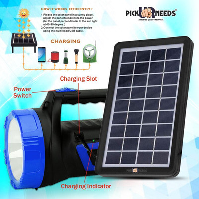 VR Bright Lite Rl-7111Blue+SolarPanel 8 hrs Torch Emergency Light(Blue+ Solar Panel)