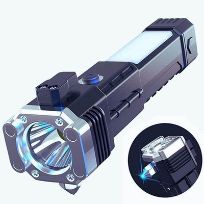 Wifton Seat Belt Cutter Rechargeable (COB) Torch Light,LED 3W 5 hrs Torch Emergency Light(Multicolor)