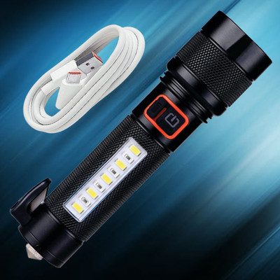 VANGZILA 80W LED Best Quality heavy duty fast charging waterproof torchlight 6 hrs Torch Emergency Light(Black)