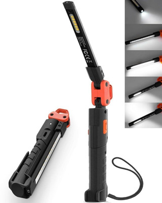 WAKTORO Rechargeable 400LM Mechanic Work Light, Magnetic Flashlight 4 hrs Torch Emergency Light(Black)