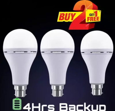 Gold Nation 12W Inverter LED AC-DC Bulb Emergency Bulb Pack 3 Bulb 4 hrs Bulb Emergency Light(White)