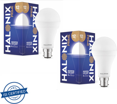 HALONIX 12w b22 white emergency bulb pack of-02 4 hrs Bulb Emergency Light(White)