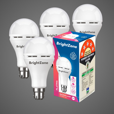 Brightzone 12 W Inverter Round B22 Inverter Bulb(White, Pack of 4)