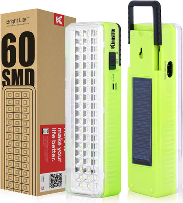 KINGSLITE Solar Rechargeable | 60 LED | 2 Mode | Extra Bright | 8 hrs Flood Lamp Emergency Light(Green)
