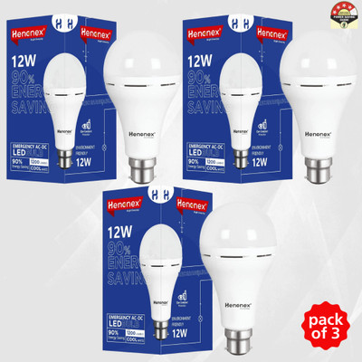 Henonex Emergency LED Charging Bulb-12W-15 4 hrs Bulb Emergency Light(White)