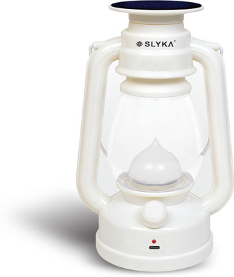 SLYKA LED Lantern With 1st Step Night Lamp Solar Rechargeable 4 hrs Lantern Emergency Light(White)