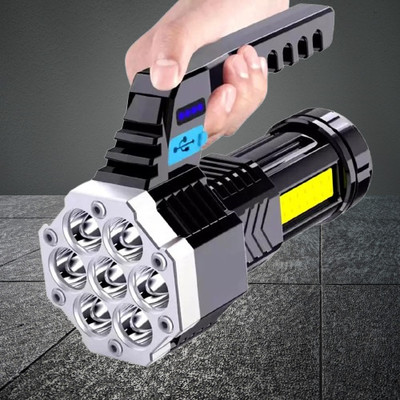 ASTOUND Portable Flashlight / Torch COB 7LED Hand Light 4 hrs Torch Emergency Light(Black)
