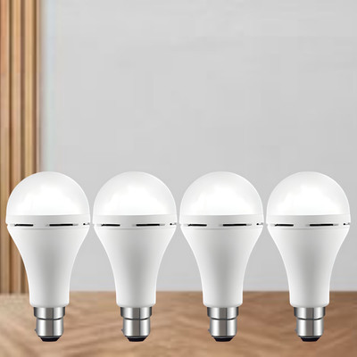Clairbell Emergency 15W Inverter LED Bulb with 1200mAh Rechargeable Battery Pack of 4 K453 4 hrs Bulb Emergency Light(White)