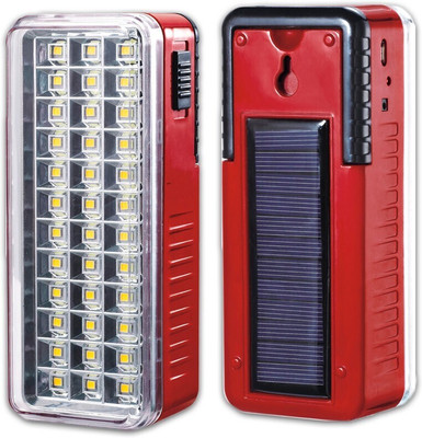 HASRU 36 High-Bright LED Light with Android Charging Support With Solar 8 hrs Lantern Emergency Light(Red)