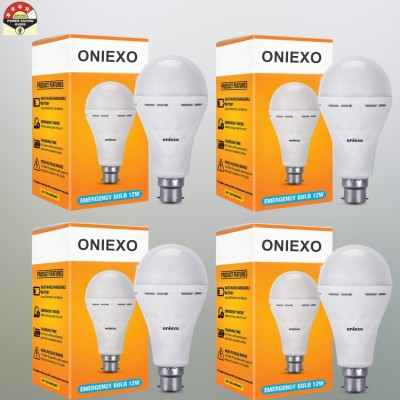 ONIEXO 12W Rechargeable LED Bulb for Home and Emergency Use-D05 4 hrs Bulb Emergency Light(White)