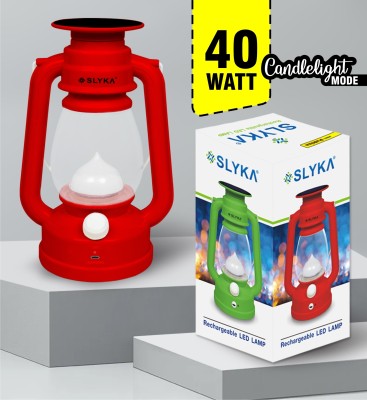 SLYKA 40 Watt Rechargeable 2 in 1 (Night Lamp + LED Lantern) Portable Light 4 hrs Lantern Emergency Light(Red)