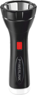 Powerlink PUNCH Rechargeable LED Torch 5 hrs Torch Emergency Light(Black)