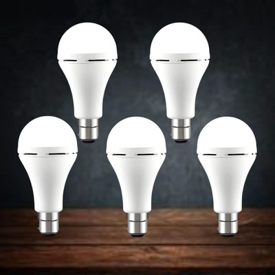 Clairbell Emergency 12W Inverter LED Bulb with 2000mAh Rechargeable Battery Pack of 5 X161 4 hrs Bulb Emergency Light(White)