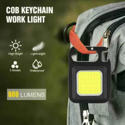 SACRO ATY_860H_KEYCHAIN LED LIGHT WITH BOTTLE OPENER RECHARGEABLE EMERGENCY COB LIGHT 6 hrs Lantern Emergency Light(Black)
