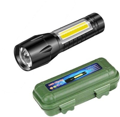 WunderVoX USB Rechargeable Torch, Adjustable Focal Length 2000lm-Black 2 hrs Torch Emergency Light(Black)