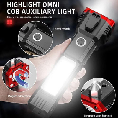 ASTOUND 7-Mode LED COB Emergency Light, Flashlight 4 Lighting Modes 5 hrs Torch Emergency Light(Multicolor)