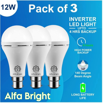 Alfa Bright 12WT AC DC RECHARGEABLE 3 hrs backup 3 hrs Bulb Emergency Light(White)