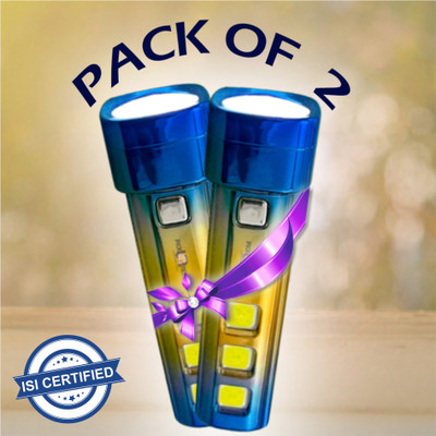 VR Bright Lite Pun-1149 Pack Of 2 5 hrs Torch Emergency Light(Blue)