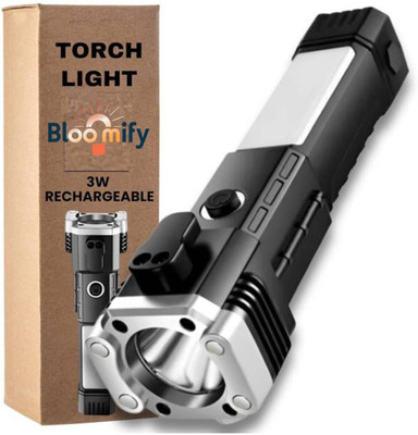 BloomiFy BMT-H66 Rechargeable LED Hammer Flashlight with Window Breaker & Seatbelt Cutter 5 hrs Torch Emergency Light(Multicloro)