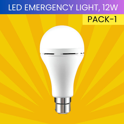 FRONY 12W Rechargeable Inverter LED Bulb with Upto 4H.Power Cut Lighting Pack of_1A58 4 hrs Bulb Emergency Light(White)