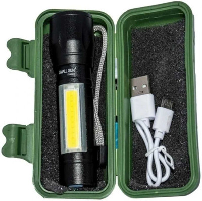 CTB New 2in1 Rechargeable Battery 2 Mode Penlight Waterproof Light Led Flashlight 12W Zoomable Torch Lamp Light Torch(Black, 9 cm, Rechargeable)