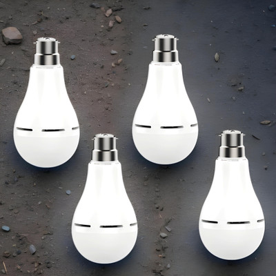 GUGGU Charging Bulb 9W LED 1200mAh battery 4 hrs emergency light Pack of 3 bulbPQ331 4 hrs Bulb Emergency Light(White)