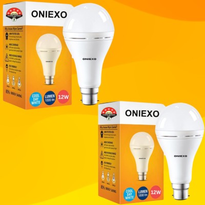 ONIEXO 12W Portable Rechargeable Emergency LED Bulb-D04 4 hrs Bulb Emergency Light(White)