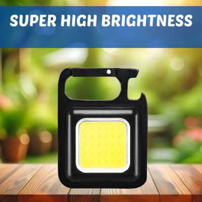 GUGGU Rechargeable Small (COBB Light) With Keychain and 4 Hours Battery LifeG242 4 hrs Torch Emergency Light(Black)