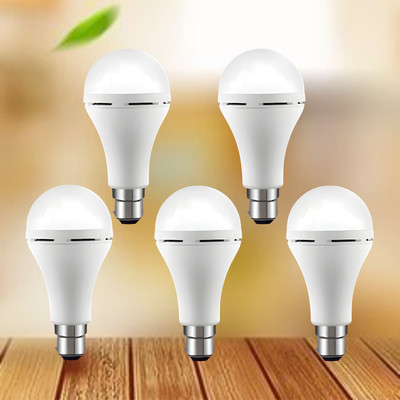 Clairbell Emergency 15W Inverter LED Bulb with 1200mAh Rechargeable Battery Pack of 5 P307 4 hrs Bulb Emergency Light(White)