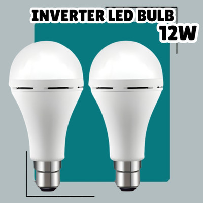 SACRO (Emergency Inverter Blub) charging 12W LED Bulb for Extended Lighting_Pack_2E338 4 hrs Bulb Emergency Light(White)