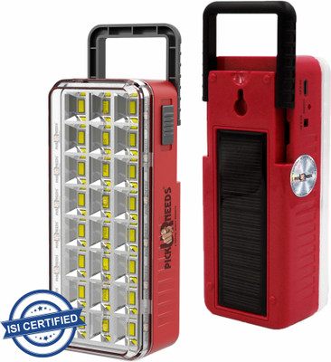 Pick Ur Needs 24 High-Bright LED Light Rechargeable with Solar 6 hrs Lantern Emergency Light(Red)