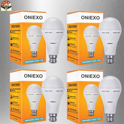 ONIEXO 12W Rechargeable LED Bulb for Home and Emergency Use-D26 4 hrs Bulb Emergency Light(White)