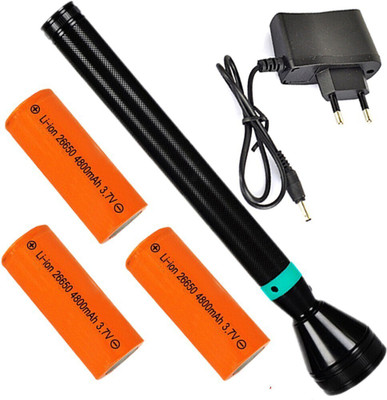 RP T-98 24W Flashlight Torch T-98 - Pack of 1 Torch(Black, 34 cm, Rechargeable)