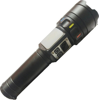 DEFR Rechargeable Multifunctional long range 9 mode LED torch light 5 hrs Torch Emergency Light(Black)