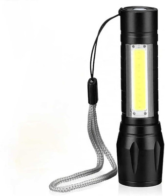 RAVIVARIYA Mini rechargeable LED flashlight 3 hrs Torch Emergency Light(Black)