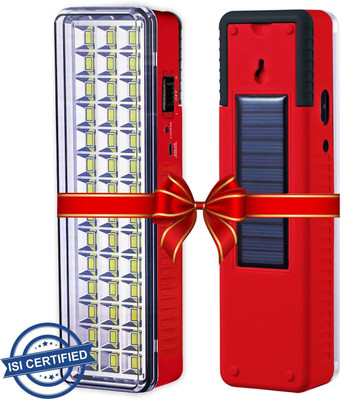 VR Bright Lite Solar 42 SMD LED Rechargeable Floor Lantern Lamp Emergency Light Pack of2 7 hrs Torch Emergency Light(Maroon)